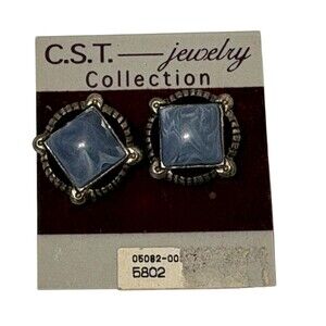 CST Jewelry Collection Marble Blue Earrings NWT